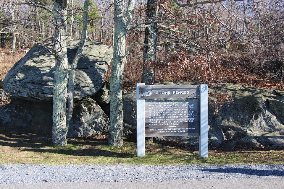 Sign for Stone Fences Overlook Blue Ridge Parkway