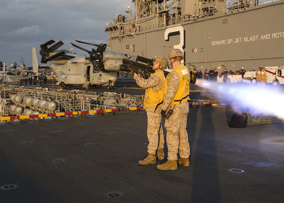 soldier fires a stinger simulator
