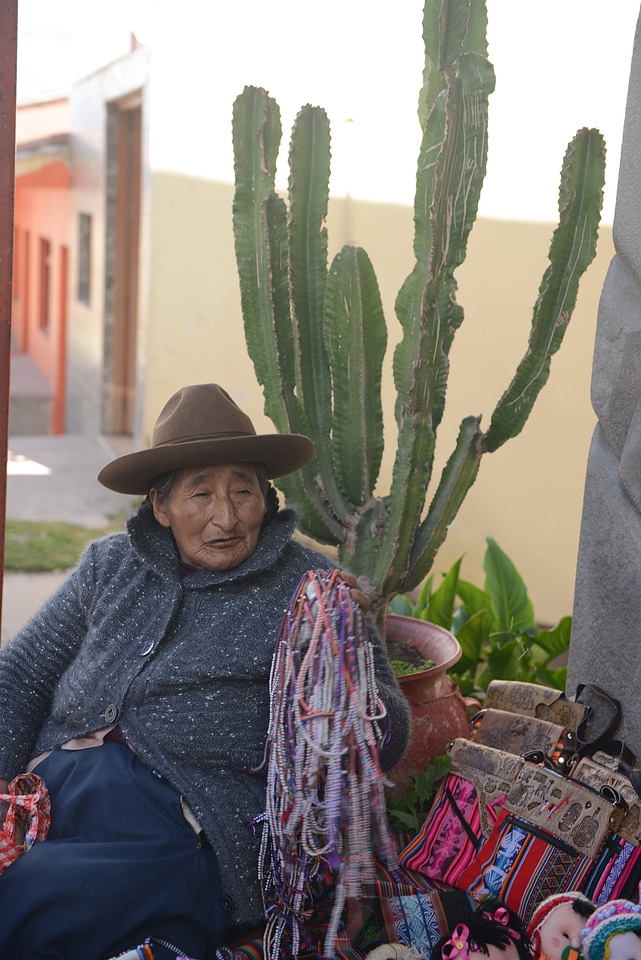 Peruvian man wearing traditional Peruvian clothes