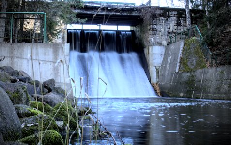 Dam of a hydroelectric plant. photo