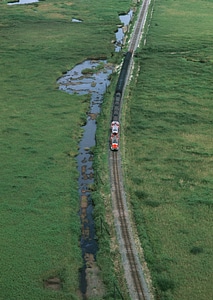 Aerial view of railway