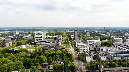 Aerial view of TU Delft campus