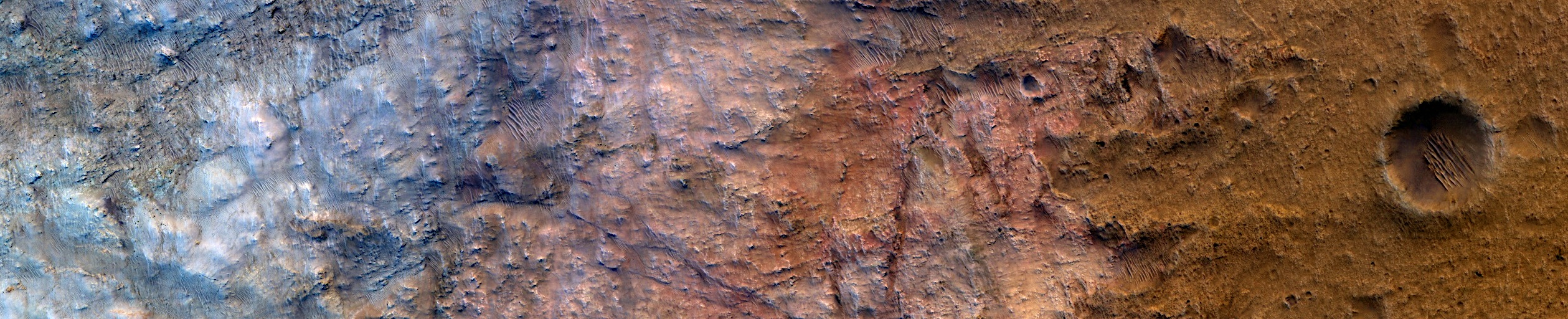 Mars - Light Toned Outcrop in North Hellas Planitia Rim