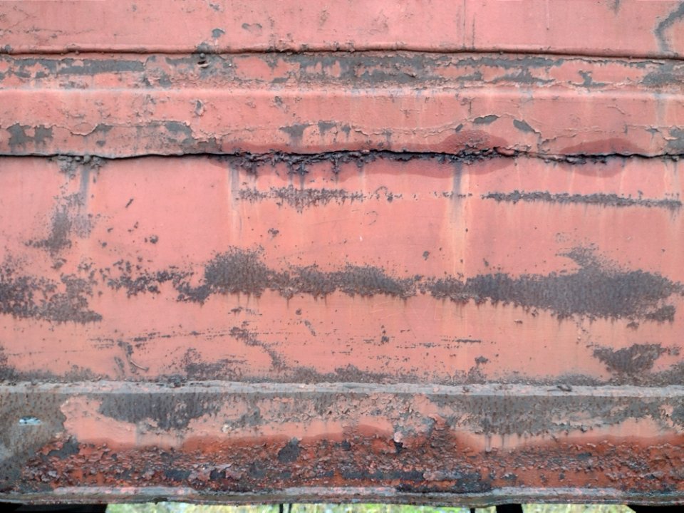 Red paint on iron car