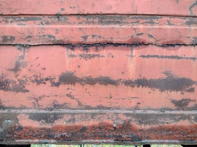 Red paint on iron car