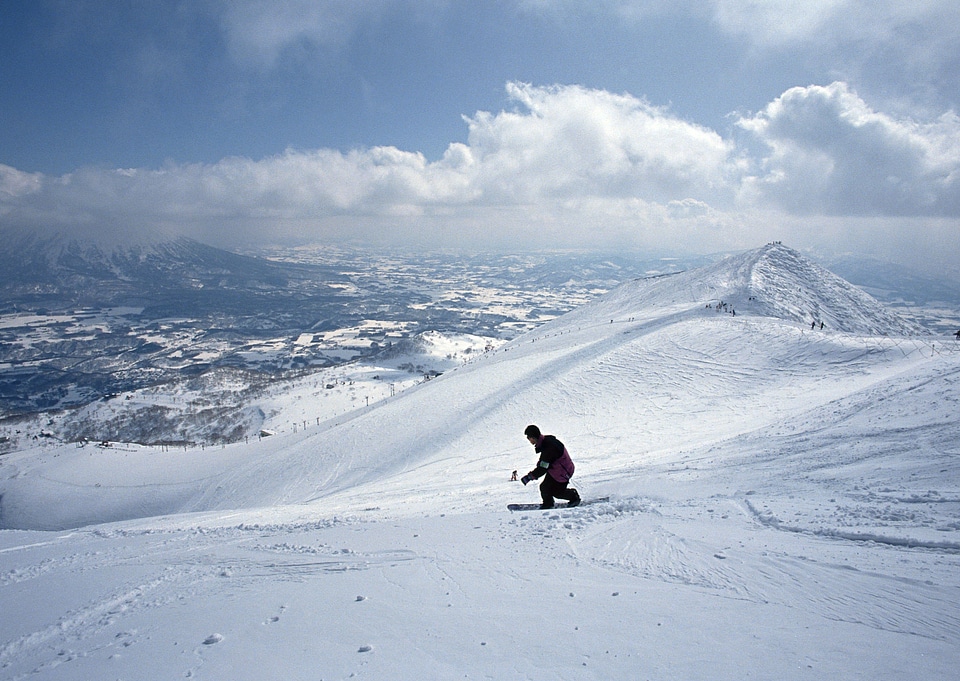 Man skiing on slope