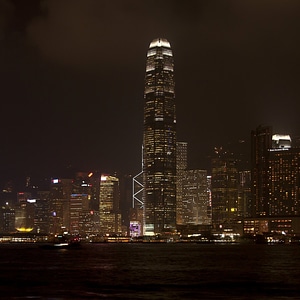 Hong Kong night view of skyline photo