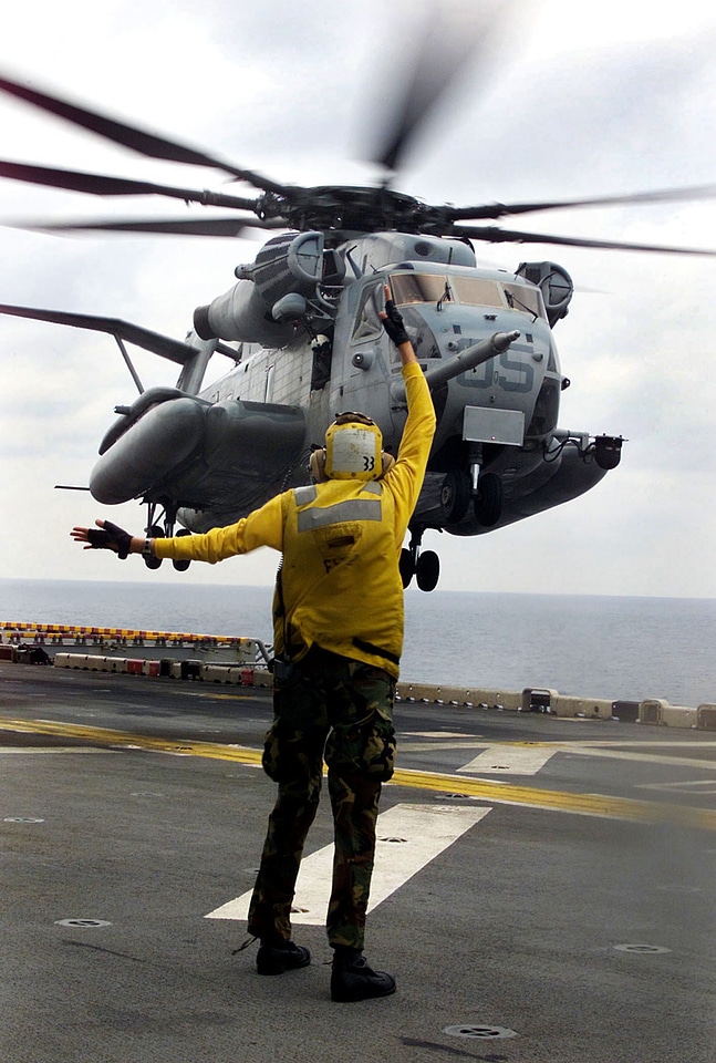 Marine Heavy Helicopter Squadron lands