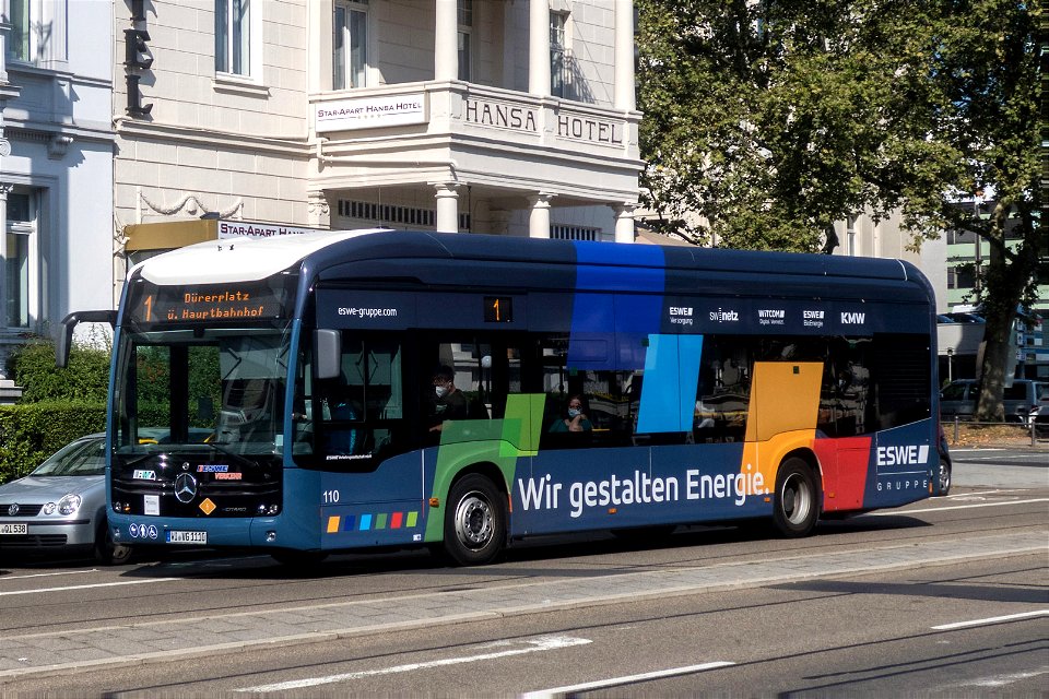 ESWE, Wiesbaden - Wagen 110 - WI-VG 1110 - Mercedes-Benz O 530 eCitaro (2020) - ESWE - Wir gestalten Energie - Wiesbaden, 08.09.2021