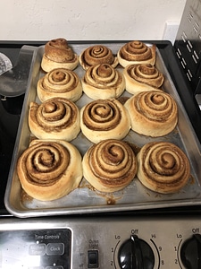 Cinnamon Rolls on a pan