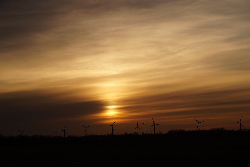 Sky wind turbines wind energy