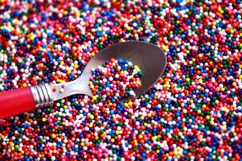 Rainbow Birthday Sprinkles and Spoon Wallpaper