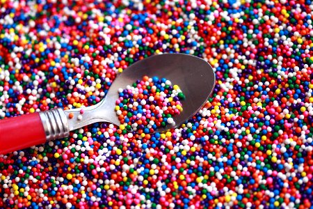 Rainbow Birthday Sprinkles and Spoon Wallpaper photo