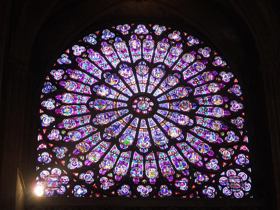 Stained Glass Window in Notre-Dame de Paris