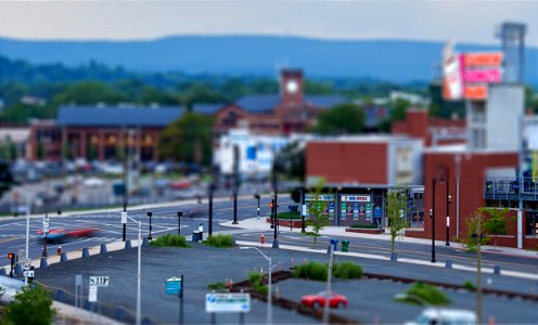 hartford yard goats park from morgan street garage with tilt-shift set to 1 million percent photo