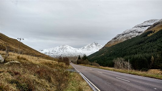 Snow above Rest And Be Thankful, Argyll photo