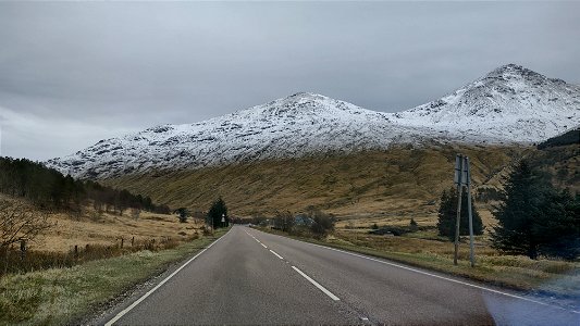 Snow above Rest And Be Thankful, Argyll photo