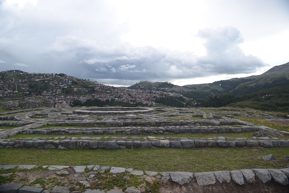 Landscape with panoramic view of Cusco, Peru