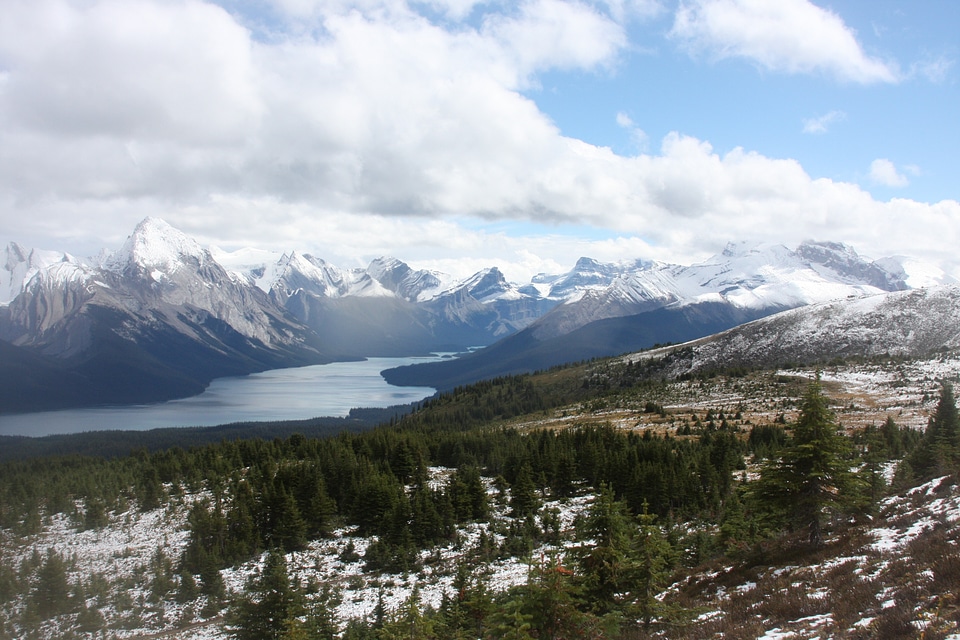 Maligne Lake from the Bald Hills in Jasper National Park