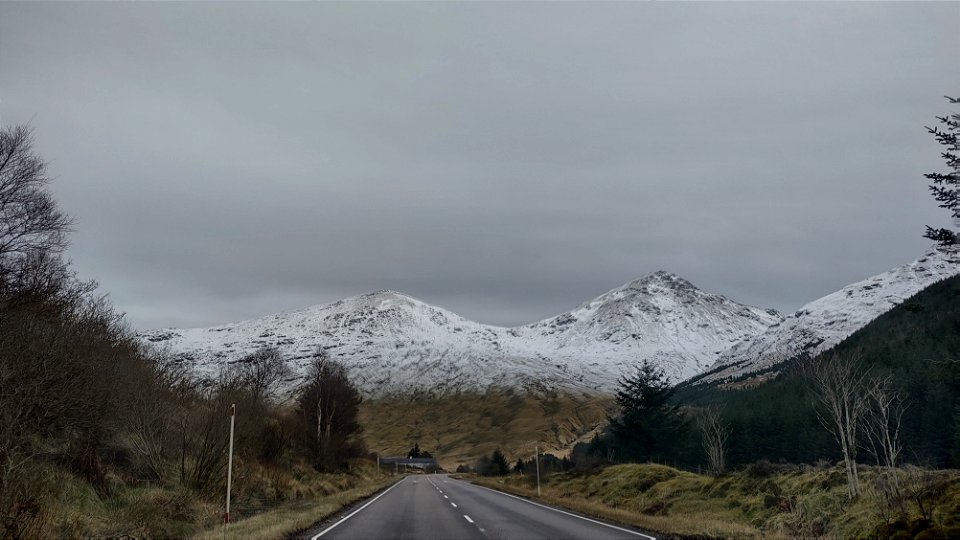 Snow above Rest And Be Thankful, Argyll photo