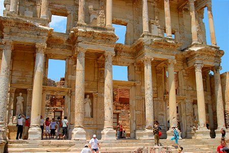 The Library of Celsus in ancient city of Ephesus, Izmir, Turkey photo