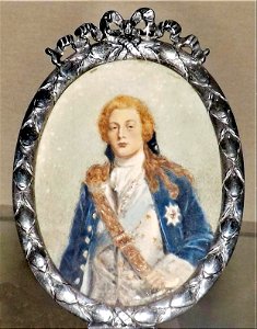 Charles Edward Stuart, (Bonnie Prince Charlie),  Miniature.  Watercolour on Ivory, Inverness Museum