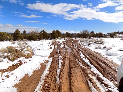 Mud with Tire Tracks on Mountain Road 2 photo