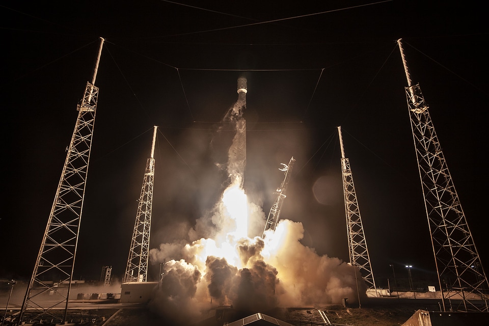 SpaceX Rocket takes off into space