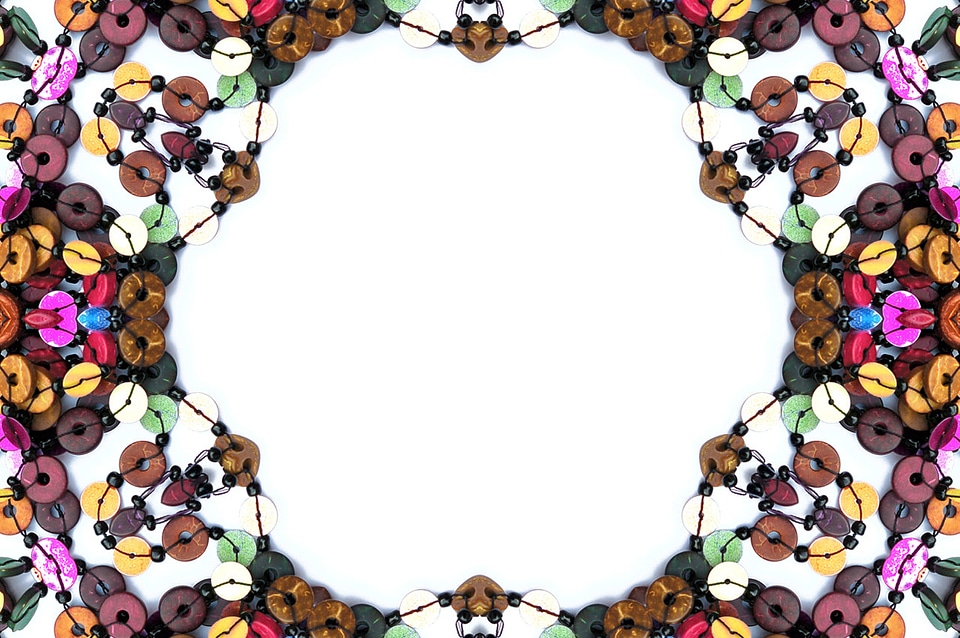 Background with colourful wooden beads