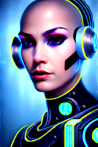 Cyberpunk Robot Hacker photo