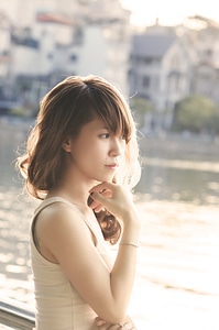 Sunset sunlight female