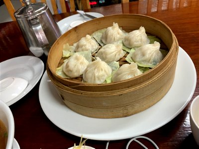 chinese beef soup with dumplings in Bangkok, Thailand photo