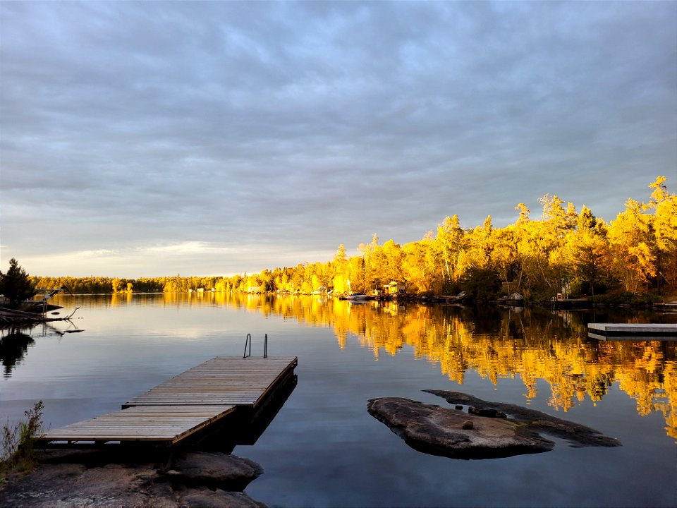 Dock Sunset in Fall photo