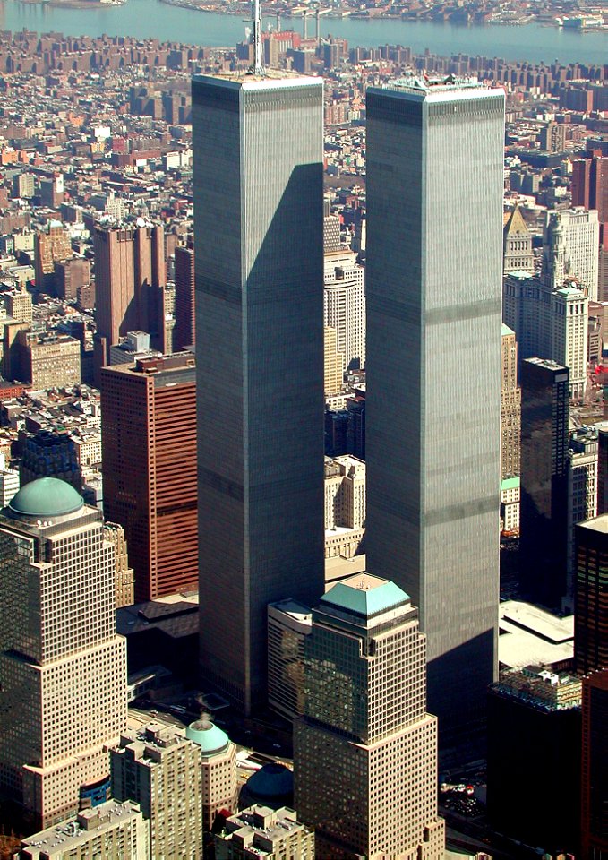 On this day, September 10th 2001, twenty years ago these buildings were still standing photo