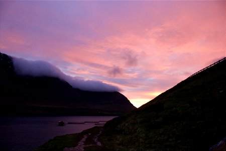 Sunset in Viðareiði, Faroe Islands