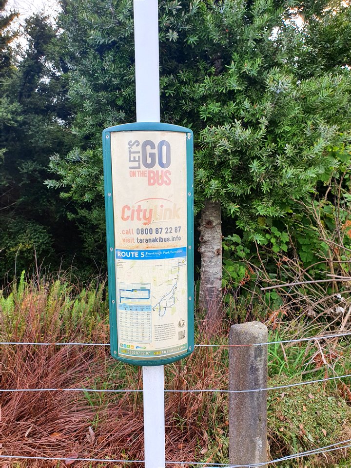 Bus stop sign on Frankleigh Road, Ngamotu New Plymouth, Taranaki, New Zealand photo