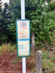 Bus stop sign on Frankleigh Road, Ngamotu New Plymouth, Taranaki, New Zealand