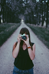 woman is a professional photographer