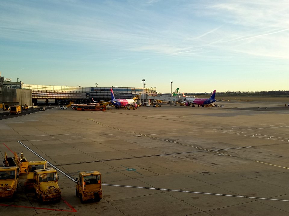 Wizz Air planes at Vienna Airport