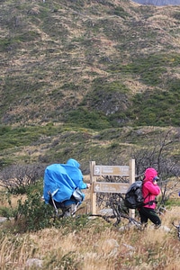 People trekking to see Horns of Paine in Torres Del Paine photo