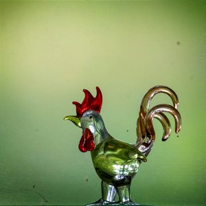 Upside Down Garden through a Glass Rooster