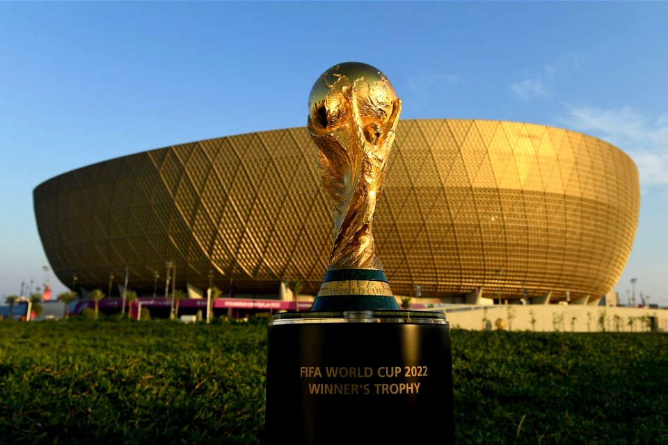 FIFA World Cup Trophy displayed at Lusail Stadium - December 14, 2022