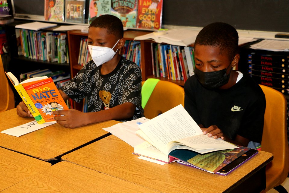 Reading in class photo