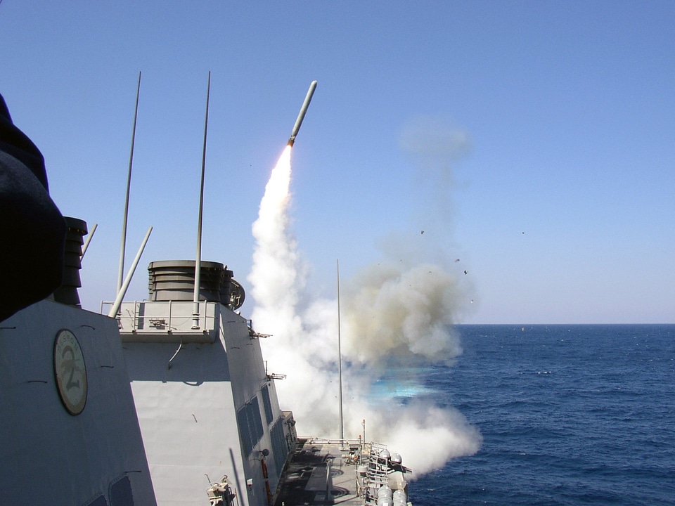 USS Porter launches a Tomahawk