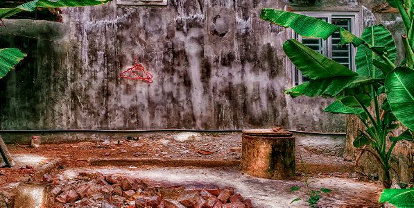 Khoảnh sân nhà hàng xóm (của ông bà)