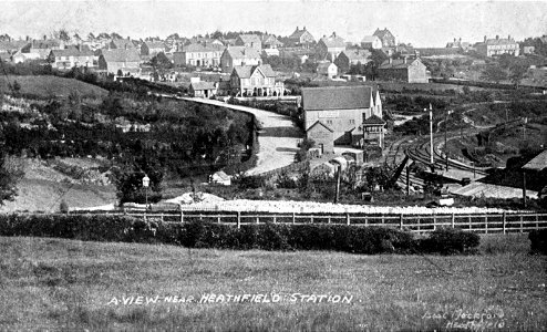 heathfield and station from original postcard hi-res photo