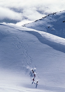 skier skiing on fresh powder snow