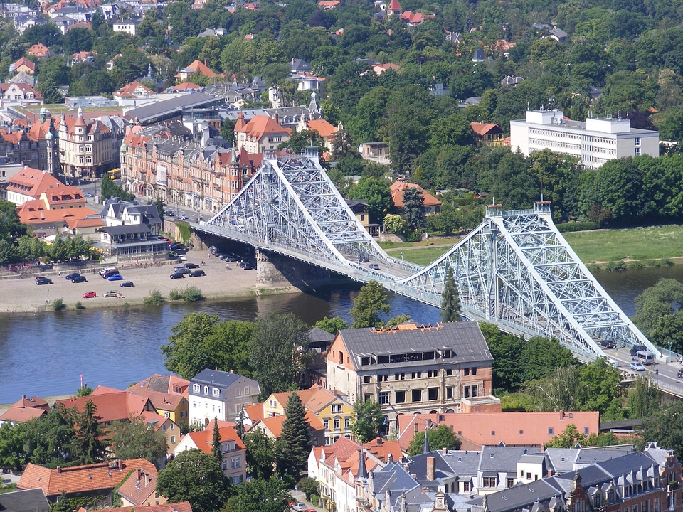 Dresden elbe bridge blue wonder