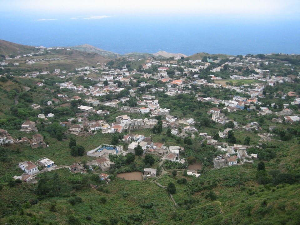 Aerial view of Praia, the capital city of Cape Verde