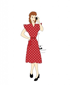 Woman Telephone Vintage 1940s